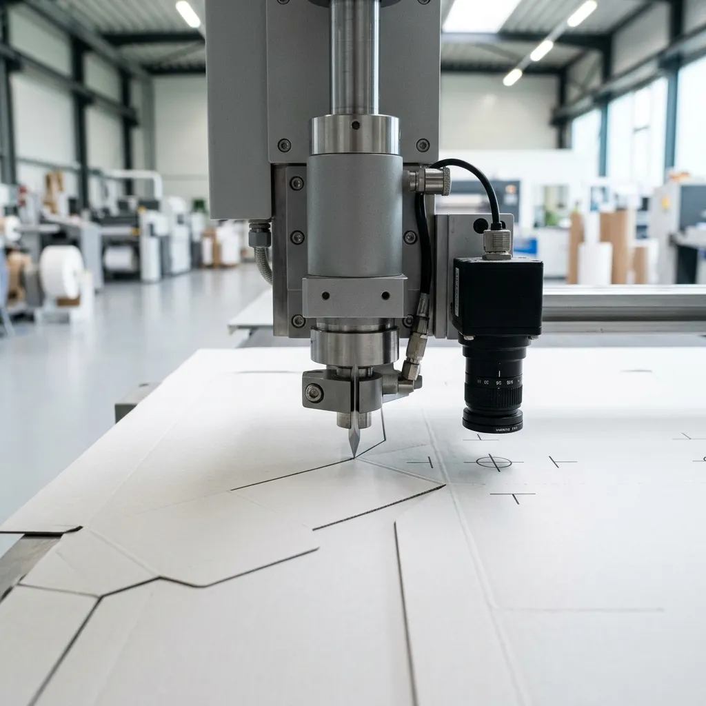 Digital Die Cutting Head processing a carton